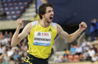 The new Ukrainian record : high jump Bogdan Bondarenko.