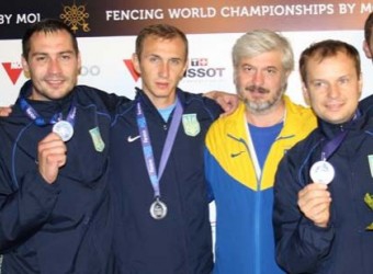 National team of Ukraine for Fencing in Kharkov , Dmitry Karyuchenko - World Championship silver medalist