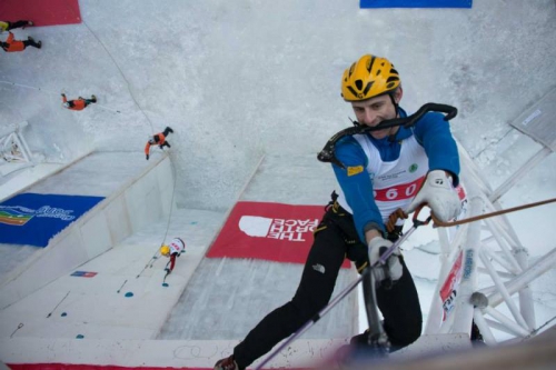 Kharkov won a silver medal at the World Cup Ice Climbing